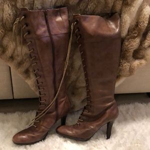 To the knee Nine West tie up boots